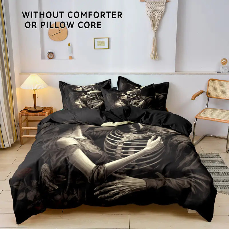 Rose Skull Printed Home Textile Bedding Suit