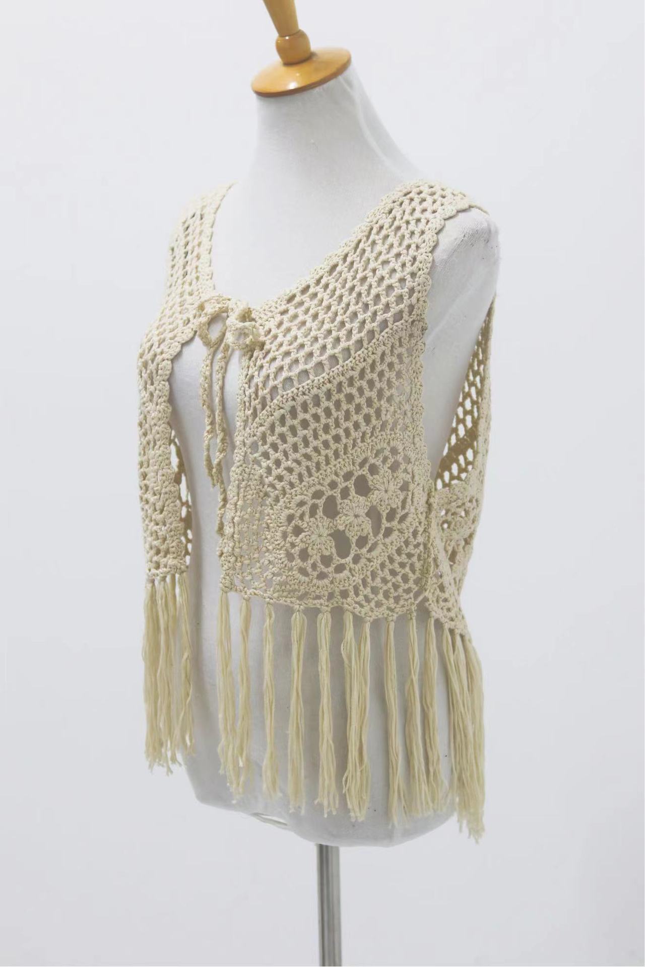 Holiday Texture Hand Crocheting Knitted Top