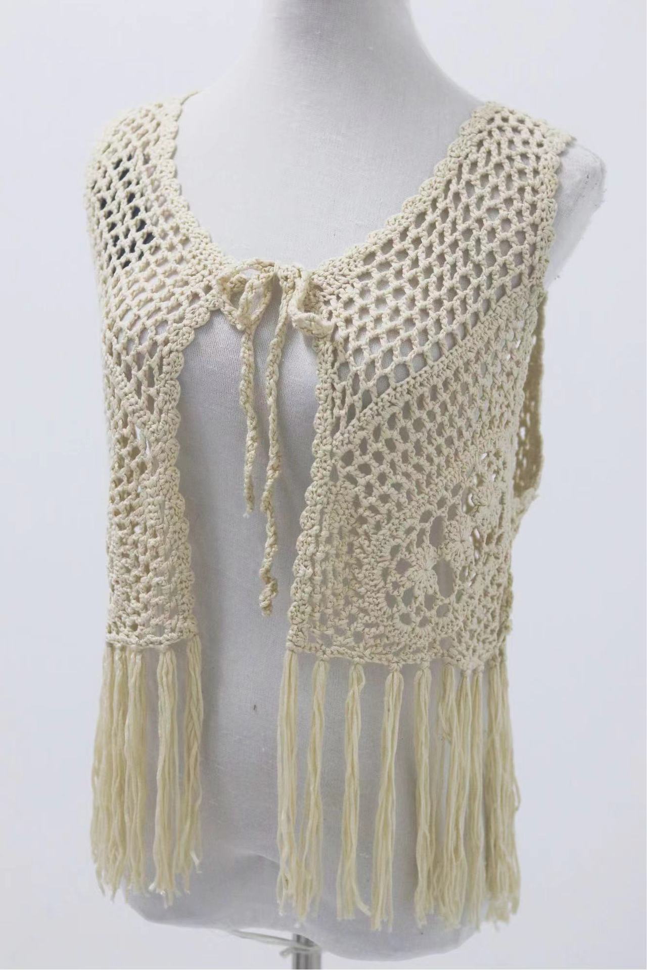 Holiday Texture Hand Crocheting Knitted Top