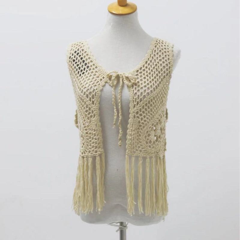 Holiday Texture Hand Crocheting Knitted Top