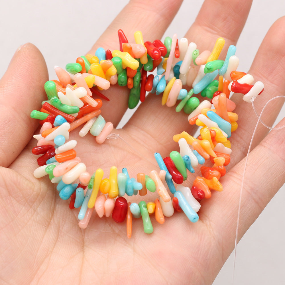 Irregular Beading Of Colorful Coral