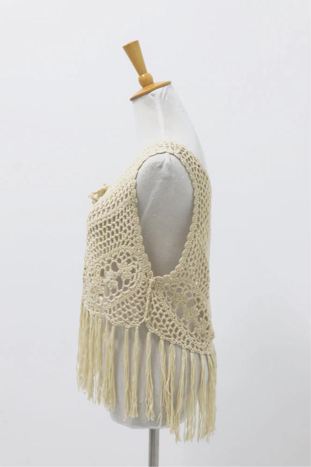 Holiday Texture Hand Crocheting Knitted Top