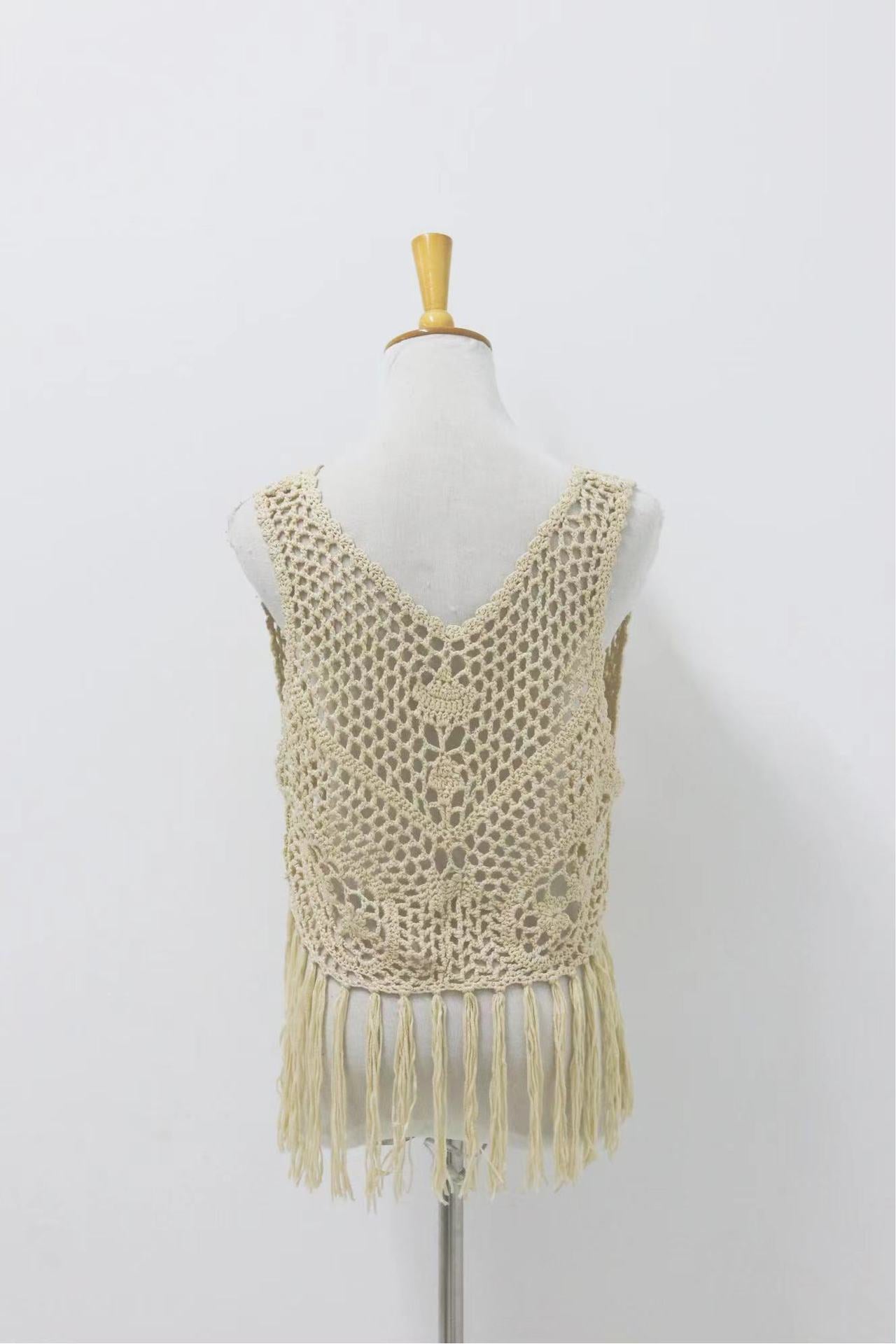 Holiday Texture Hand Crocheting Knitted Top