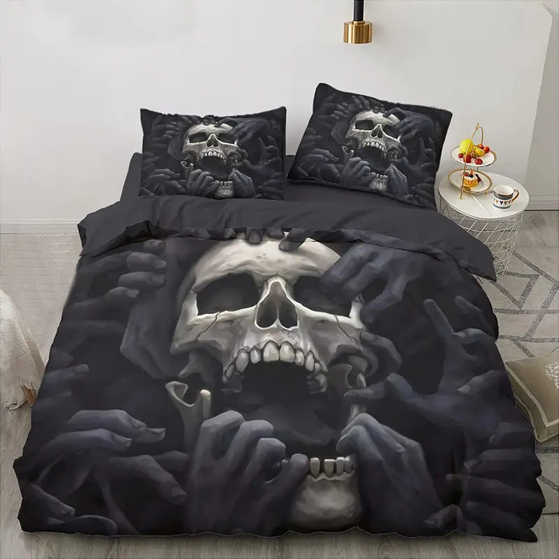 Rose Skull Printed Home Textile Bedding Suit