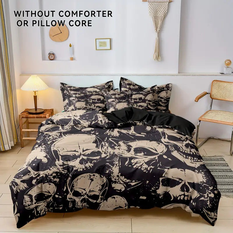 Rose Skull Printed Home Textile Bedding Suit