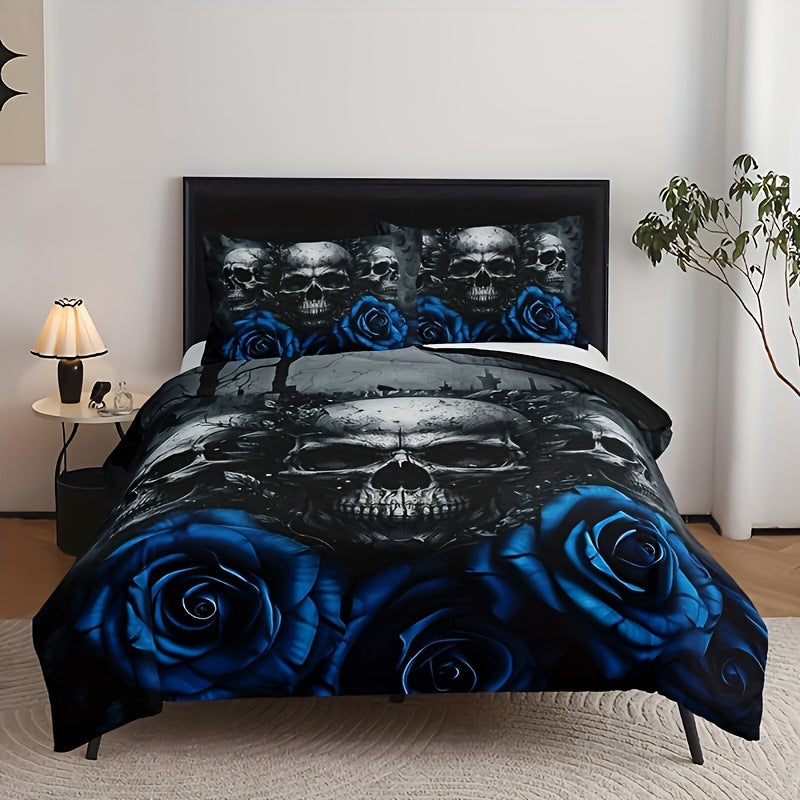 Rose Skull Printed Home Textile Bedding Suit