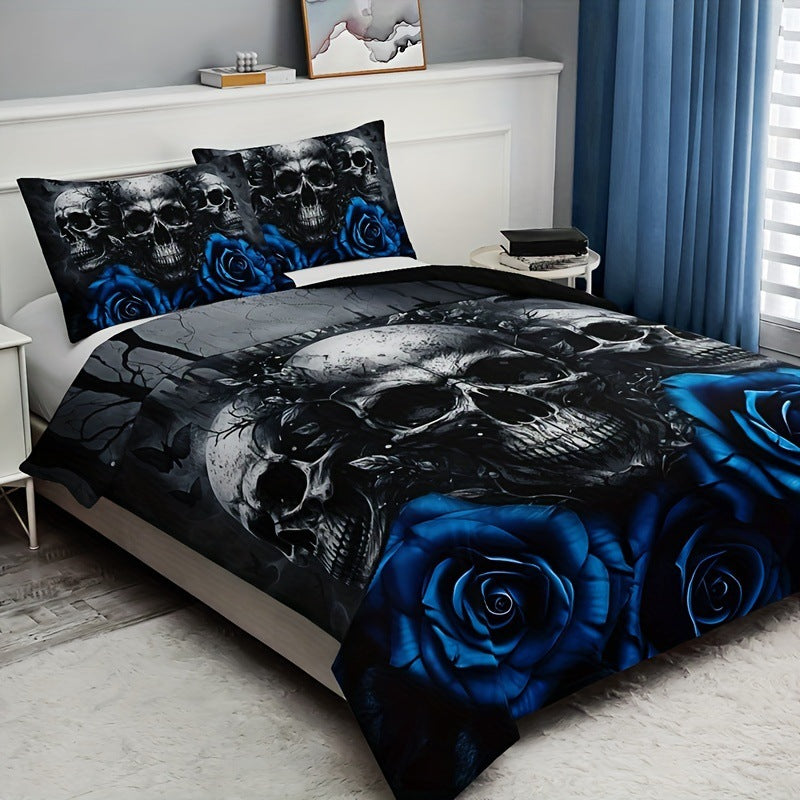 Rose Skull Printed Home Textile Bedding Suit