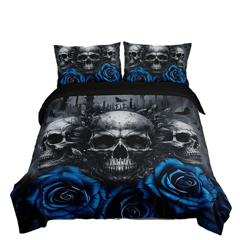 Rose Skull Printed Home Textile Bedding Suit