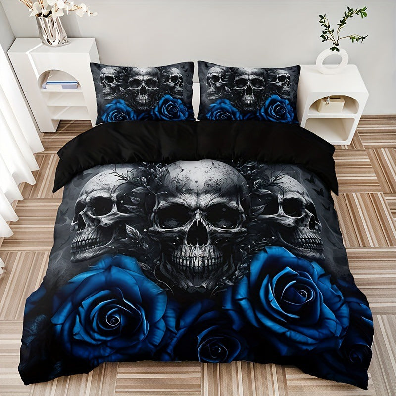 Rose Skull Printed Home Textile Bedding Suit